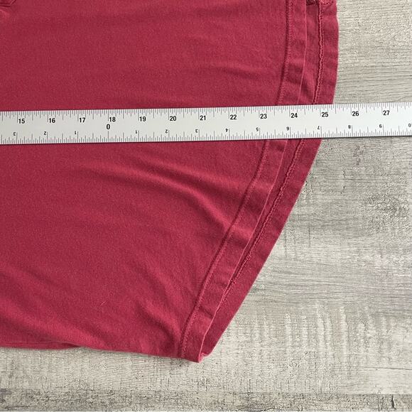 Lucky Brand Red Blouse Eyelet Button Henley Flowy Large - Picture 13 of 13